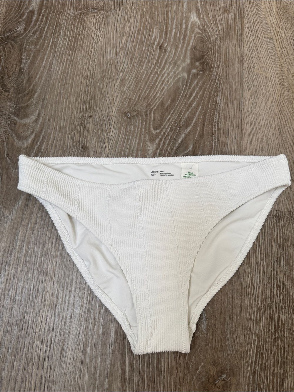 White Ribbed Bikini Bottom - Women Swimwear